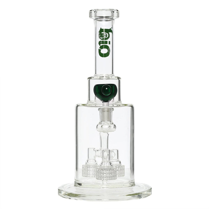 Bio Glass Glass Bong 14" Triple Grid Stemless Water Pipe - Green