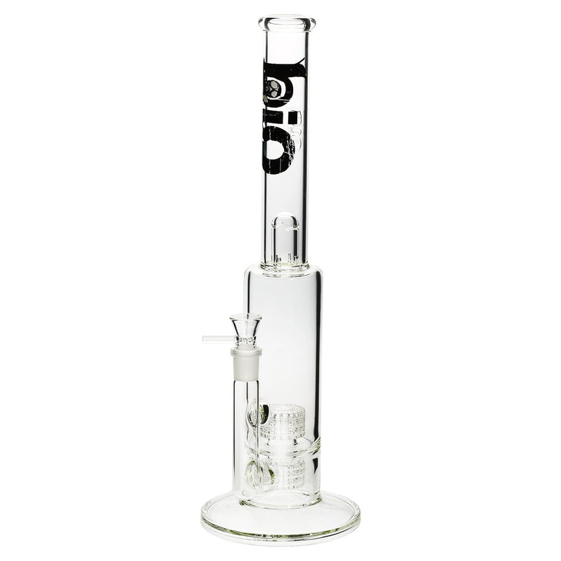 Bio Glass Glass Bong 16" BIO Double Grid Water Pipe - Black Logo