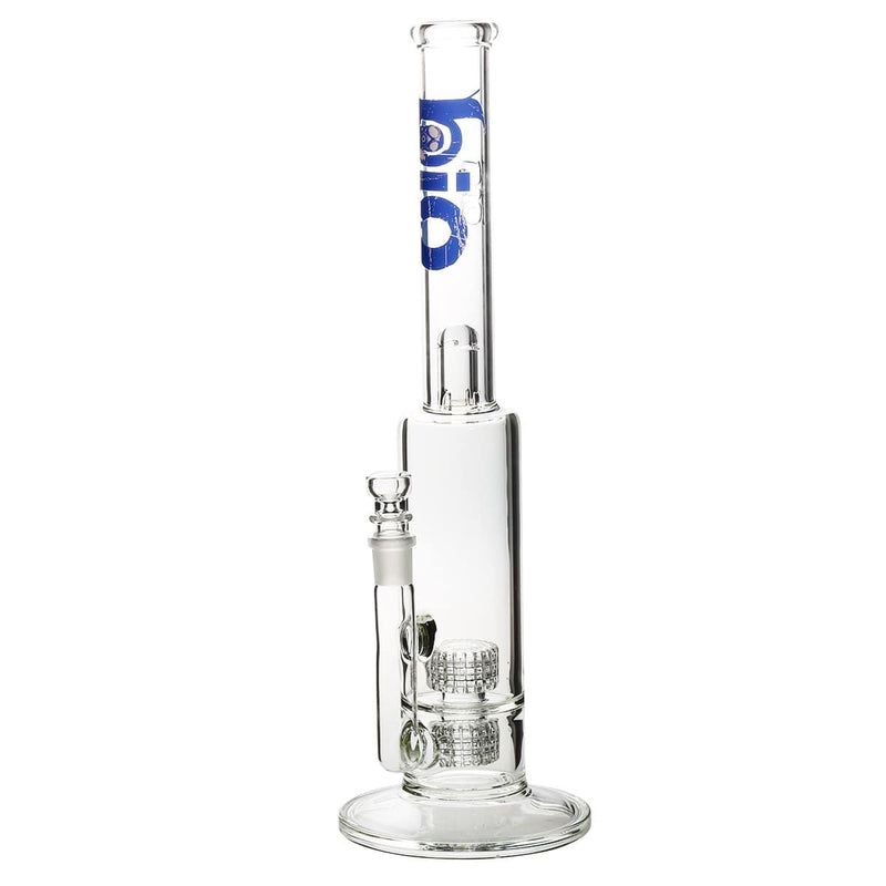 Bio Glass Glass Bong 16" BIO Double Grid Water Pipe - Blue Logo