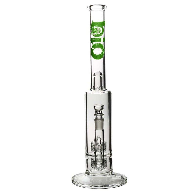 Bio Glass Glass Bong 16" BIO Double Grid Water Pipe - Green Logo