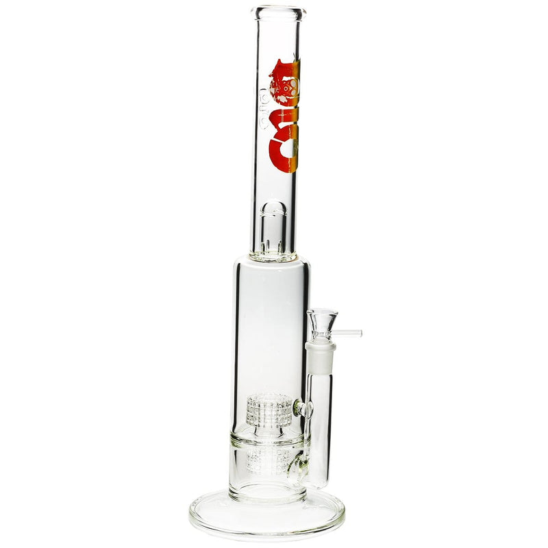 Bio Glass Glass Bong 16" BIO Double Grid Water Pipe - Rasta Logo