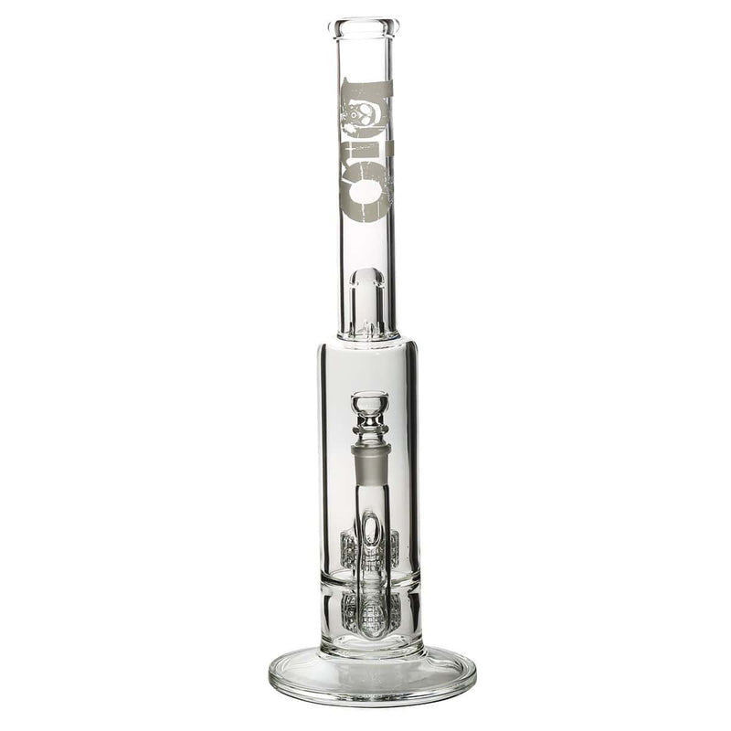 Bio Glass Glass Bong 16" BIO Double Grid Water Pipe - White Logo