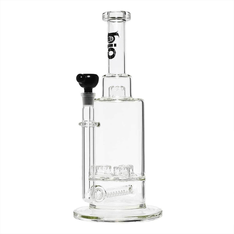 Bio Glass Glass Bong 16" Single Inline / Triple Updome Stemless Water Pipe - Clear