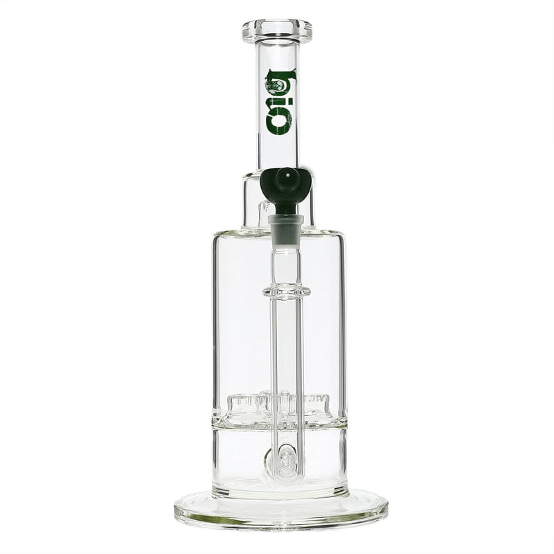 Bio Glass Glass Bong 16" Single Inline / Triple Updome Stemless Water Pipe - Green