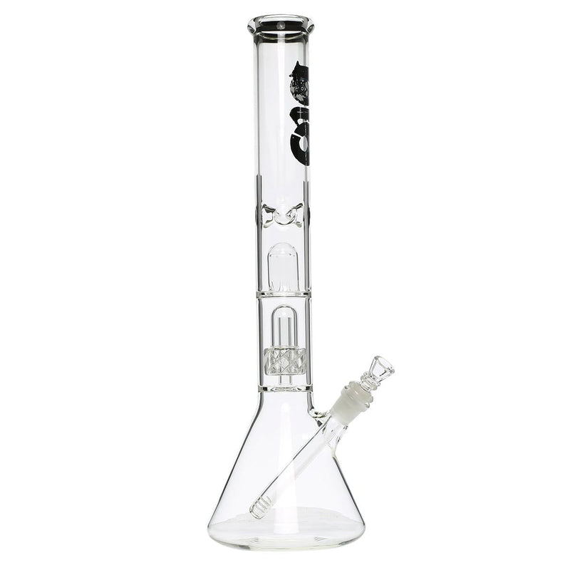 Bio Glass Glass Bong 18" BIO 50mm Single Grid Dome Beaker Water Pipe - Black