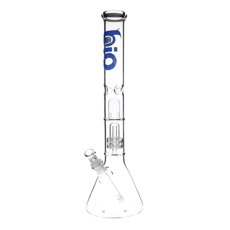 18" Bio 50mm Single Grid Dome Beaker Waterpipe - Blue 