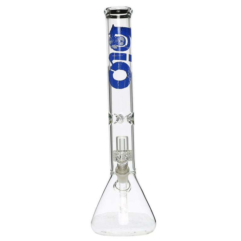 Bio Glass Glass Bong 18" BIO 50mm Single Grid Dome Beaker Water Pipe - Blue