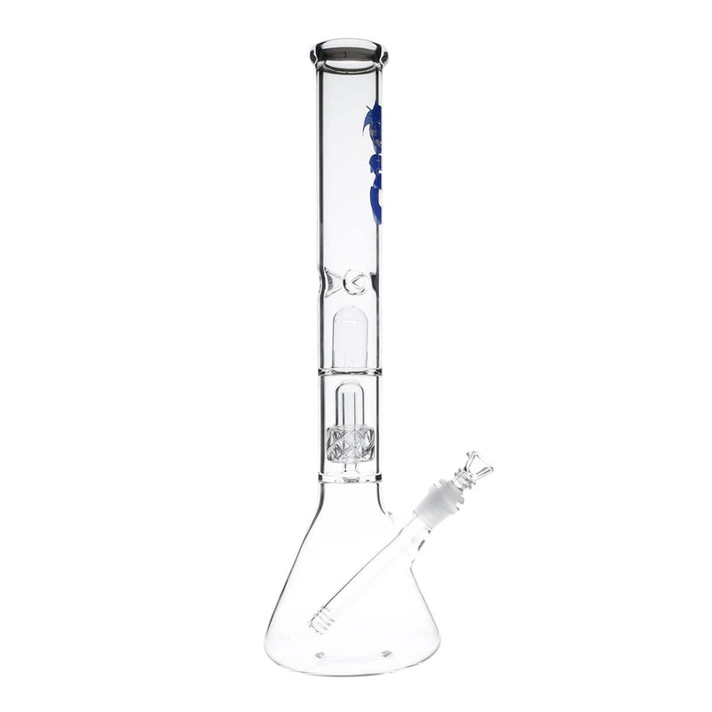 Bio Glass Glass Bong 18" BIO 50mm Single Grid Dome Beaker Water Pipe - Blue