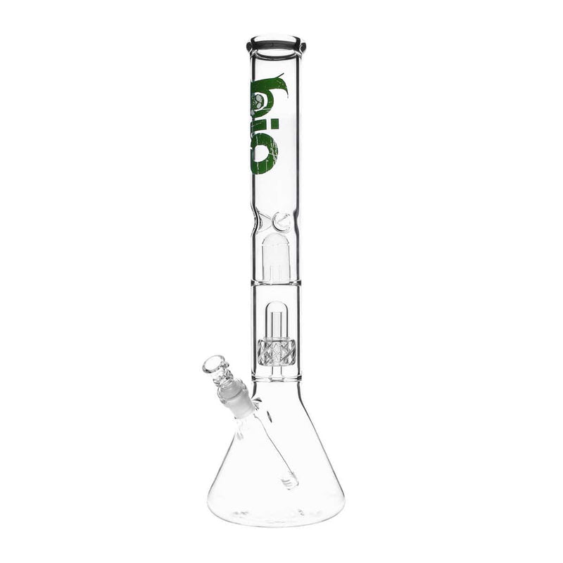 Bio Glass Glass Bong 18" BIO 50mm Single Grid Dome Beaker Water Pipe - Green