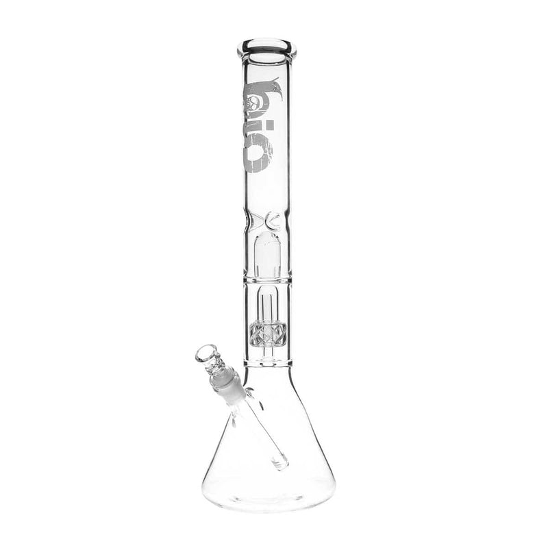 Bio Glass Glass Bong 18" BIO 50mm Single Grid Dome Beaker Water Pipe - White