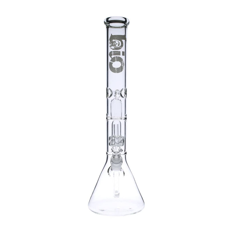 Bio Glass Glass Bong 18" BIO 50mm Single Grid Dome Beaker Water Pipe - White