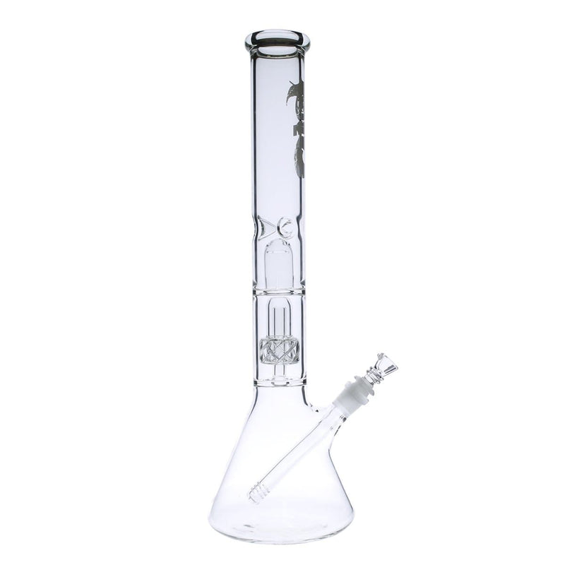 Bio Glass Glass Bong 18" BIO 50mm Single Grid Dome Beaker Water Pipe - White