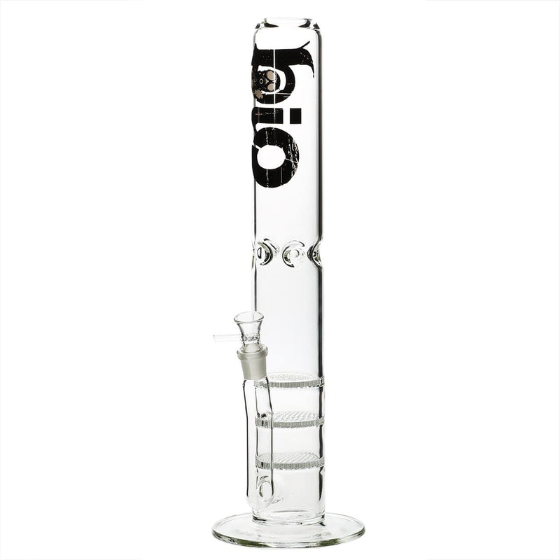 Bio Glass Glass Bong 18" BIO 65mm Triple Honeycomb Water Pipe - Black Logo