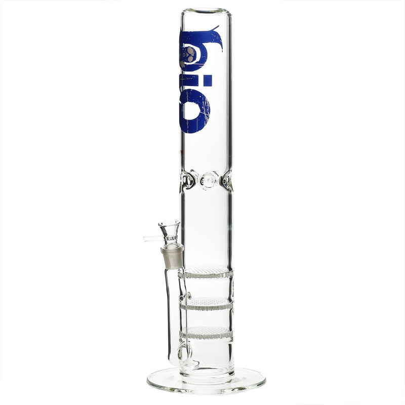 Bio Glass Glass Bong 18" BIO 65mm Triple Honeycomb Water Pipe - Blue Logo