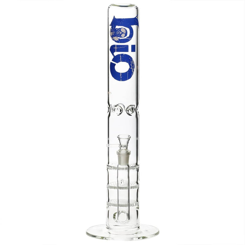 Bio Glass Glass Bong 18" BIO 65mm Triple Honeycomb Water Pipe - Blue Logo