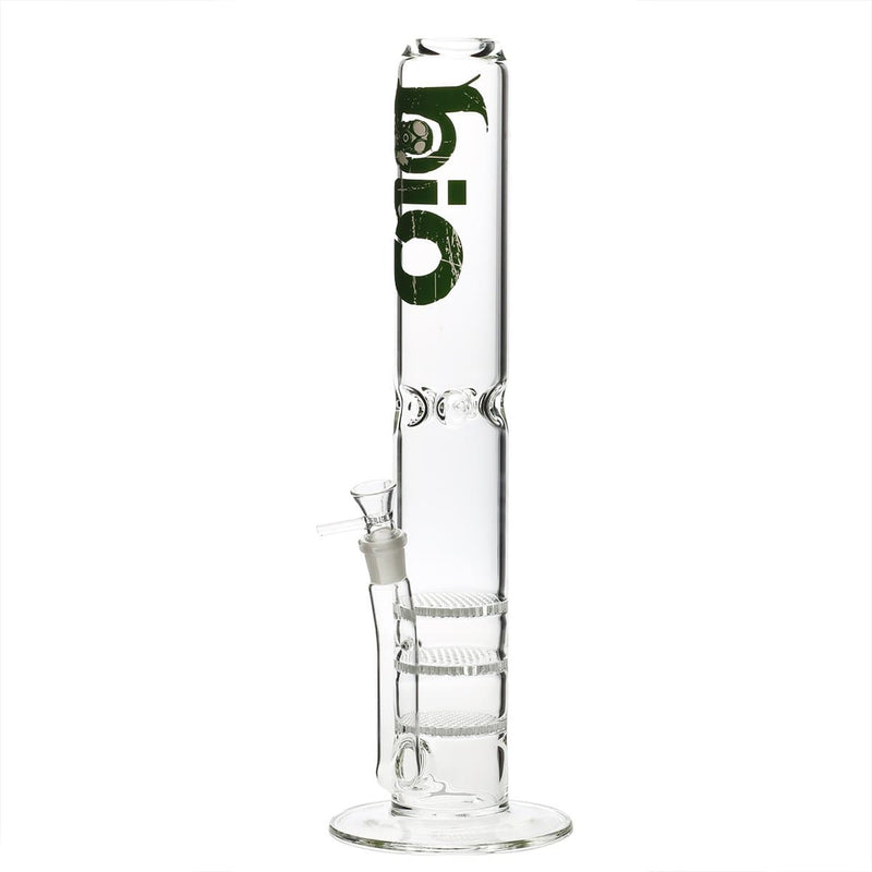 Bio Glass Glass Bong 18" BIO 65mm Triple Honeycomb Water Pipe - Green Logo