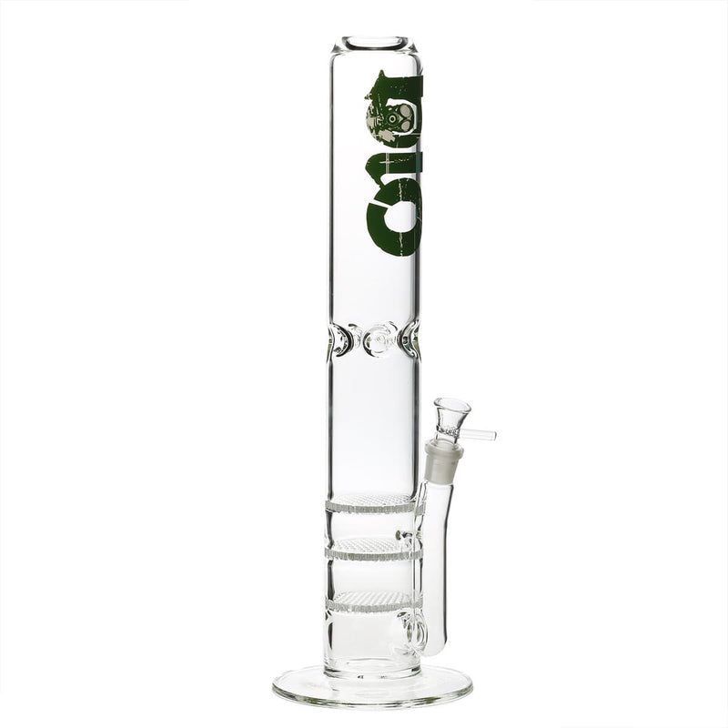 Bio Glass Glass Bong 18" BIO 65mm Triple Honeycomb Water Pipe - Green Logo