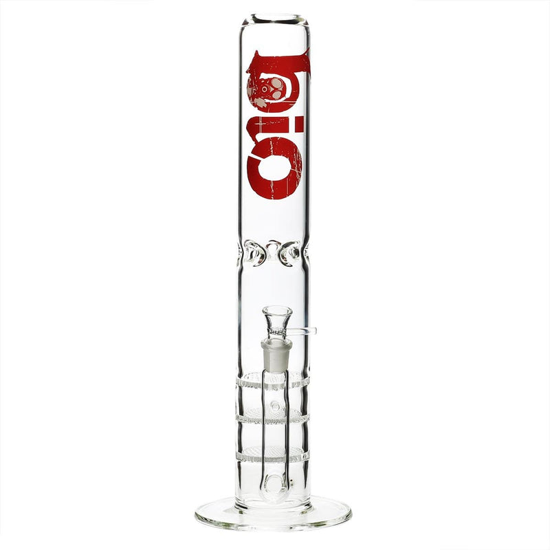 Bio Glass Glass Bong 18" BIO 65mm Triple Honeycomb Water Pipe - Red Logo