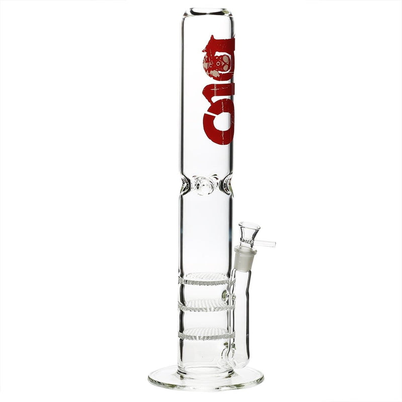 Bio Glass Glass Bong 18" BIO 65mm Triple Honeycomb Water Pipe - Red Logo