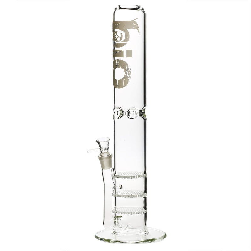 Bio Glass Glass Bong 18" BIO 65mm Triple Honeycomb Water Pipe - White Logo