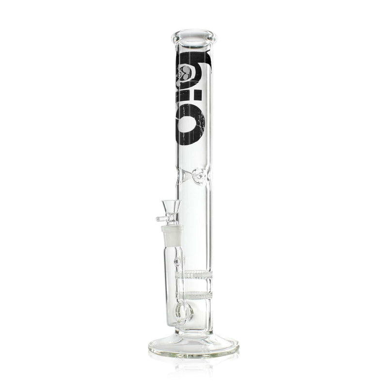 Bio Glass Glass Bong 18" BIO Double Honeycomb Water Pipe - Black Logo