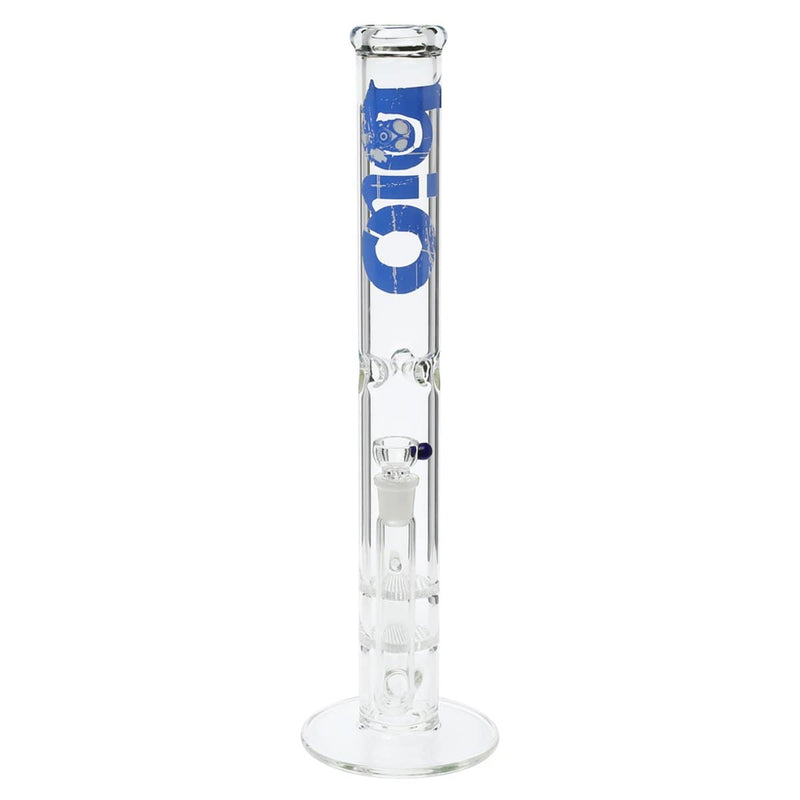 Bio Glass Glass Bong 18" BIO Double Honeycomb Water Pipe - Blue Logo