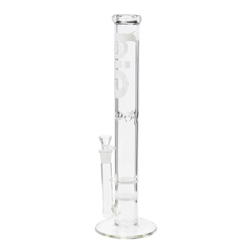 Bio Glass Glass Bong 18" BIO Double Honeycomb Water Pipe - White Logo