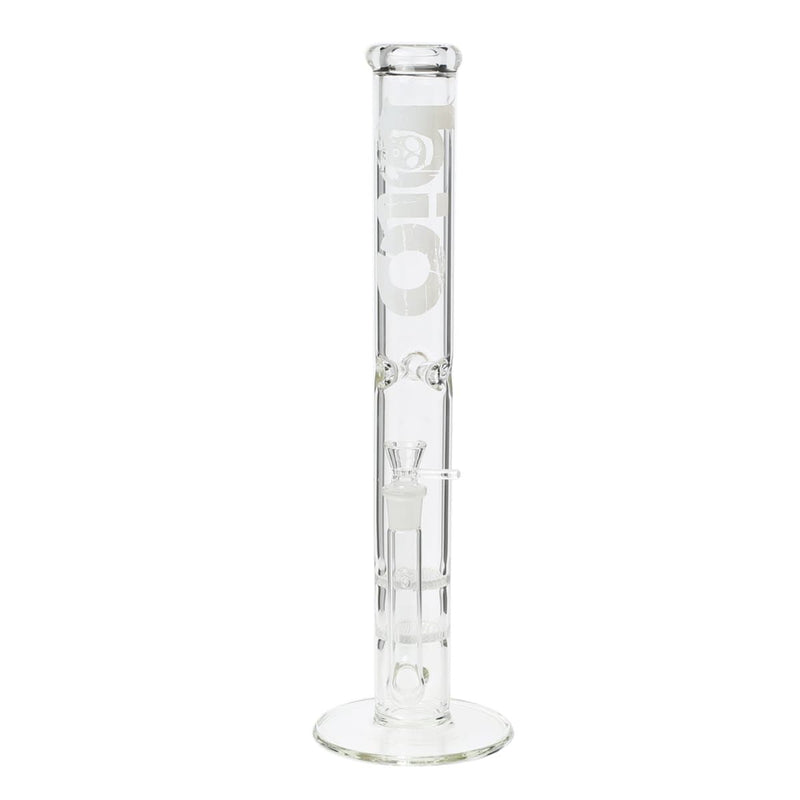 Bio Glass Glass Bong 18" BIO Double Honeycomb Water Pipe - White Logo