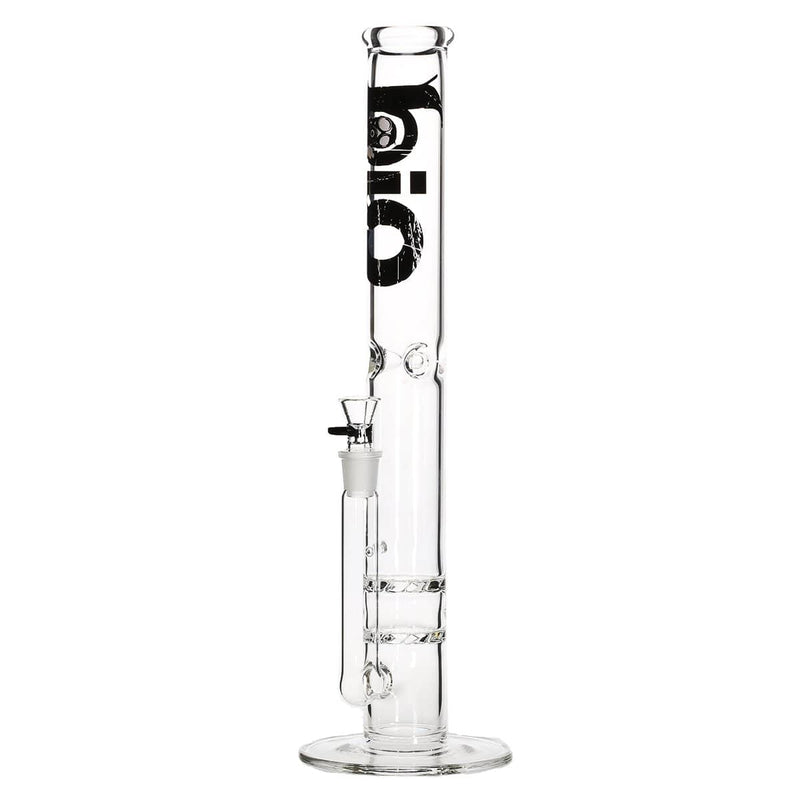 Bio Glass Glass Bong 18" BIO Double Hurricane Water Pipe - Black Logo