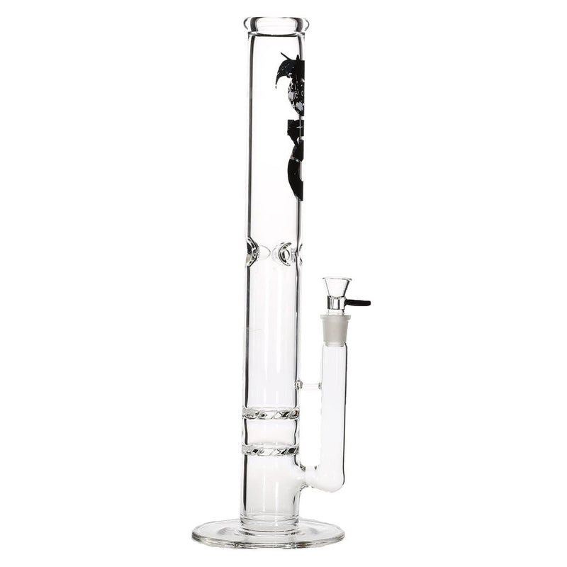 Bio Glass Glass Bong 18" BIO Double Hurricane Water Pipe - Black Logo