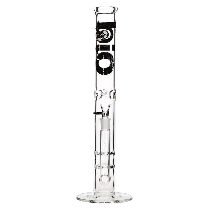 Bio Glass Glass Bong 18" BIO Double Hurricane Water Pipe - Black Logo