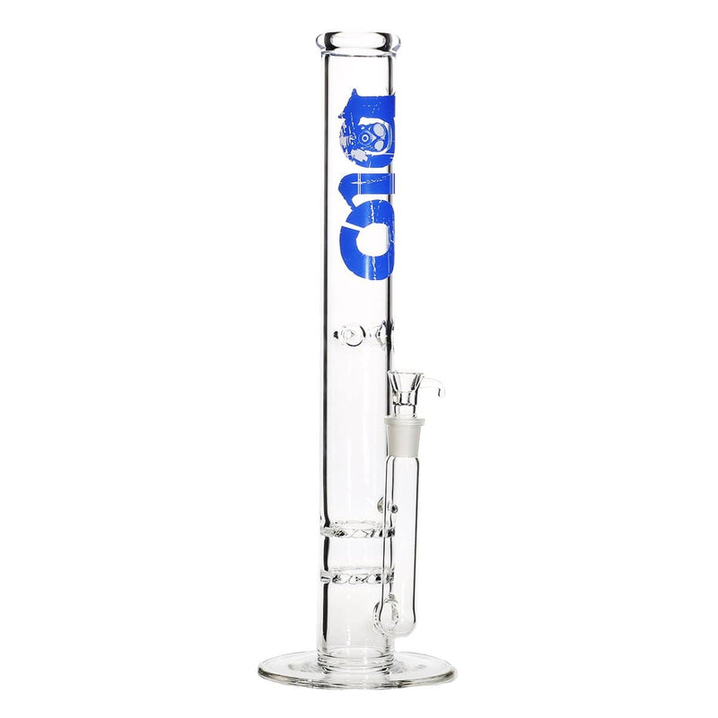 Bio Glass Glass Bong 18" BIO Double Hurricane Water Pipe - Blue Logo