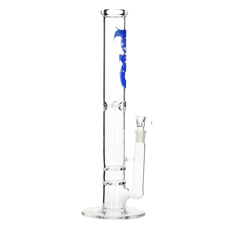 Bio Glass Glass Bong 18" BIO Double Hurricane Water Pipe - Blue Logo