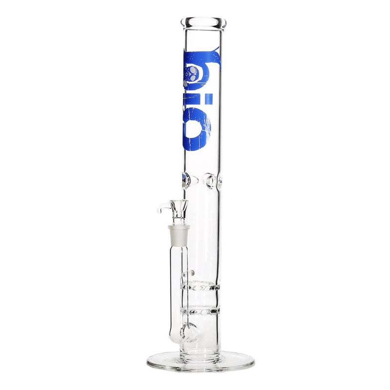 Bio Glass Glass Bong 18" BIO Double Hurricane Water Pipe - Blue Logo