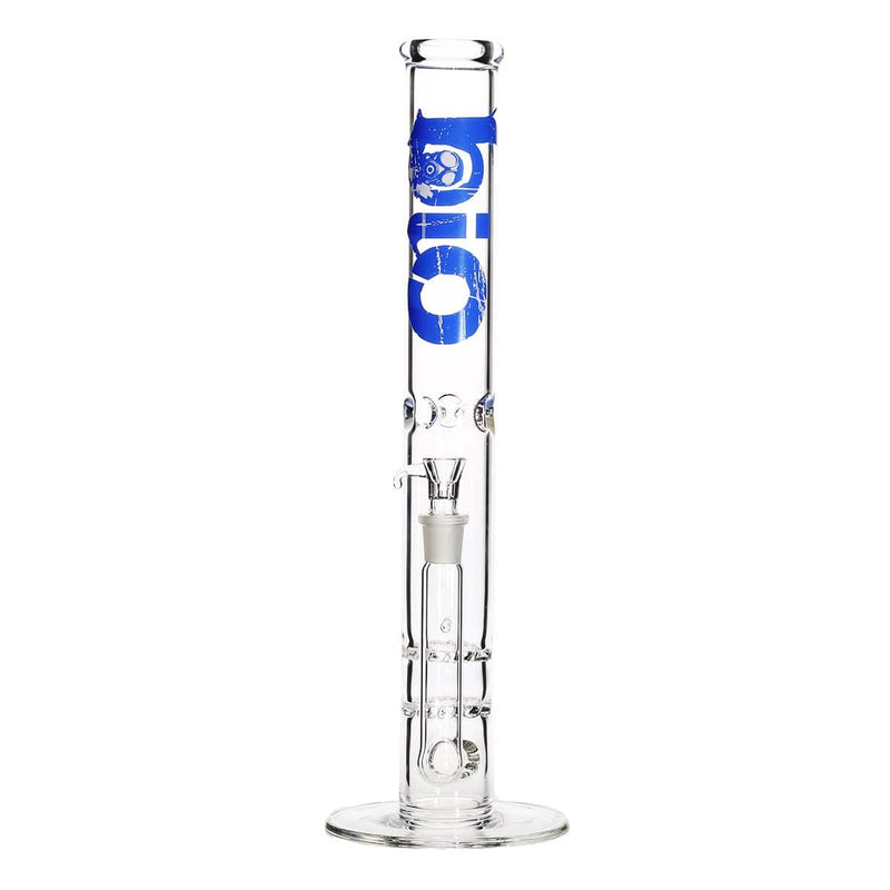 Bio Glass Glass Bong 18" BIO Double Hurricane Water Pipe - Blue Logo