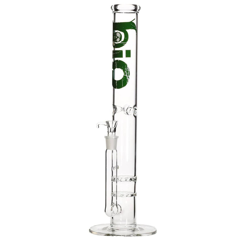 Bio Glass Glass Bong 18" BIO Double Hurricane Water Pipe - Green Logo