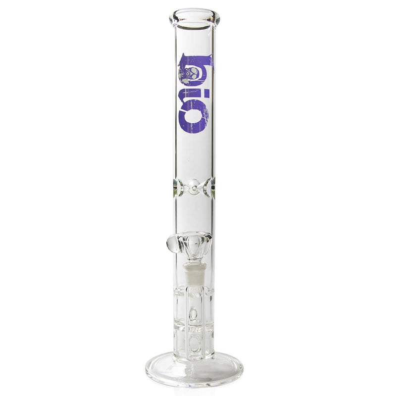 Bio Glass Glass Bong 18" BIO Double Hurricane Water Pipe - Purple Logo