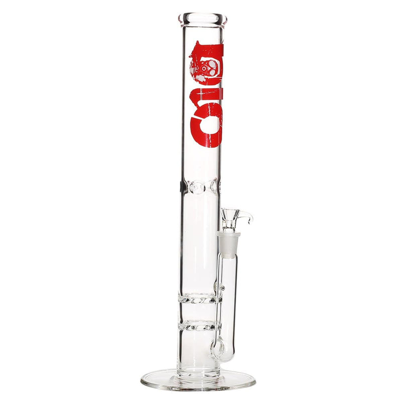 Bio Glass Glass Bong 18" BIO Double Hurricane Water Pipe - Red Logo