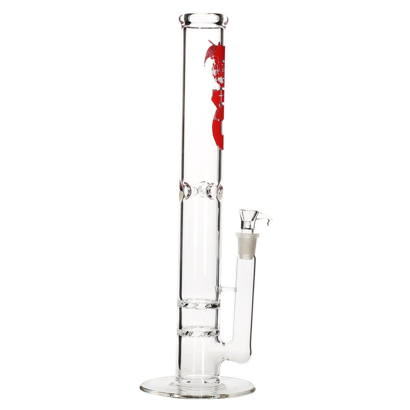 Bio Glass Glass Bong 18" BIO Double Hurricane Water Pipe - Red Logo