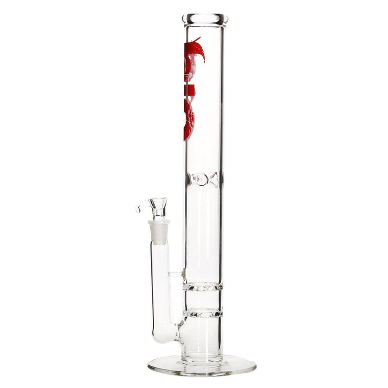 Bio Glass Glass Bong 18" BIO Double Hurricane Water Pipe - Red Logo