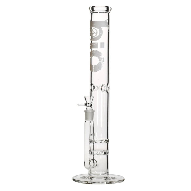 Bio Glass Glass Bong 18" BIO Double Hurricane Water Pipe - White Logo