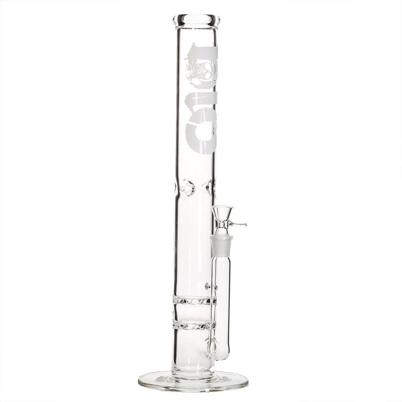 Bio Glass Glass Bong 18" BIO Double Hurricane Water Pipe - White Logo