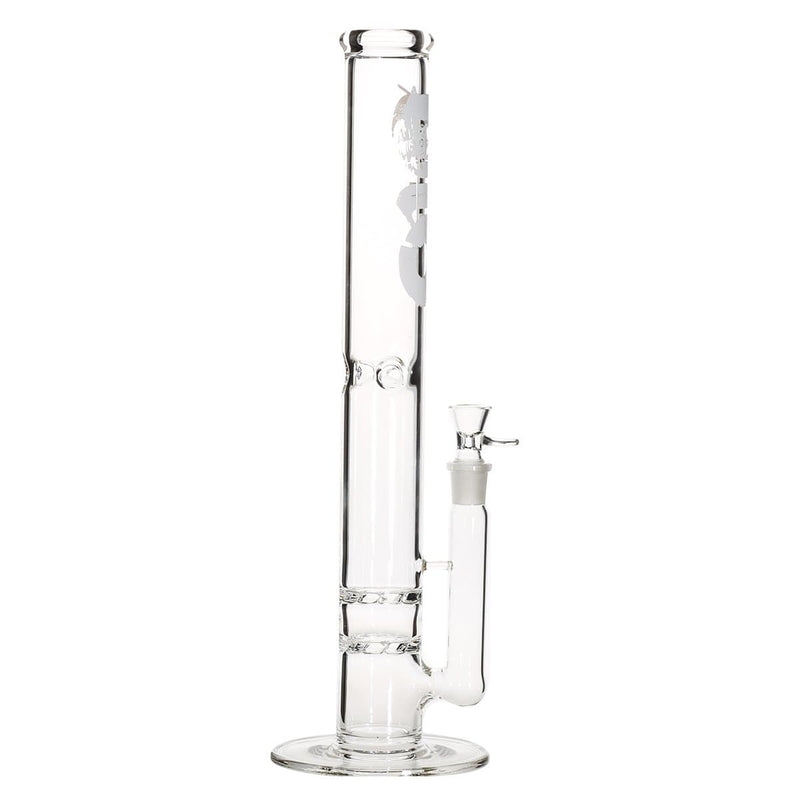 Bio Glass Glass Bong 18" BIO Double Hurricane Water Pipe - White Logo