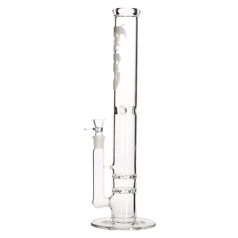 Bio Glass Glass Bong 18" BIO Double Hurricane Water Pipe - White Logo