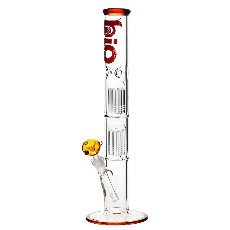 Bio Glass Glass Bong 18" BIO Double Tree Straight Water Pipe - Amber