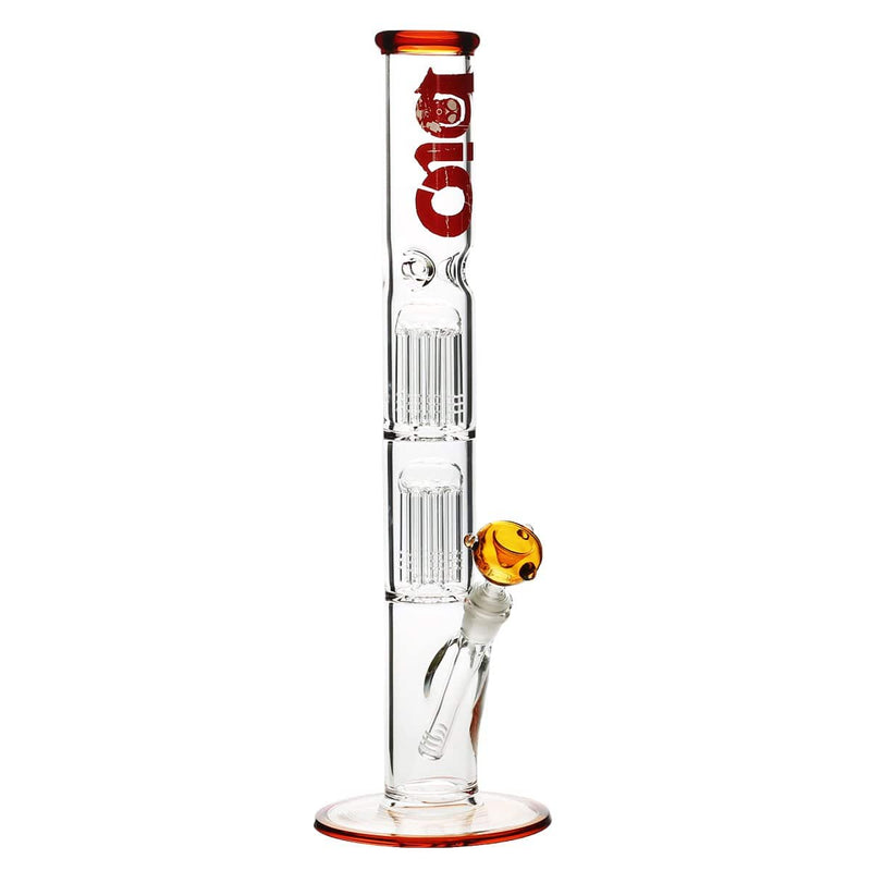 Bio Glass Glass Bong 18" BIO Double Tree Straight Water Pipe - Amber