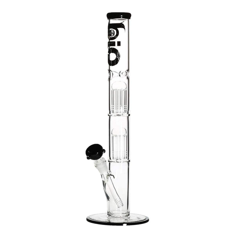 Bio Glass Glass Bong 18" BIO Double Tree Straight Water Pipe - Black