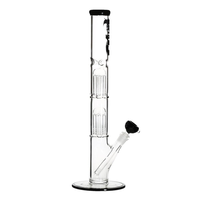 Bio Glass Glass Bong 18" BIO Double Tree Straight Water Pipe - Black