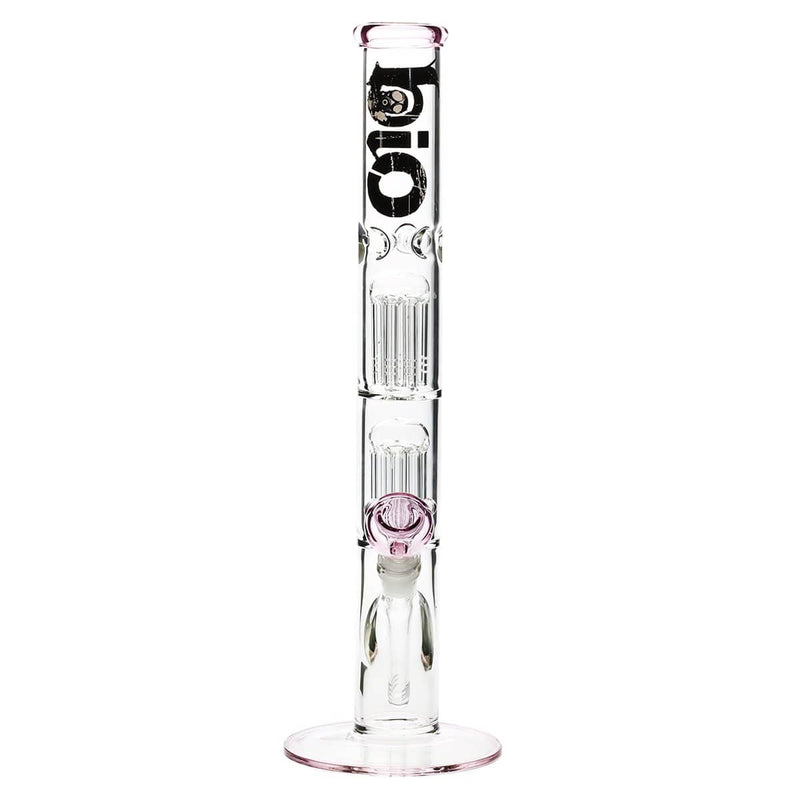 Bio Glass Glass Bong 18" BIO Double Tree Straight Water Pipe - Pink