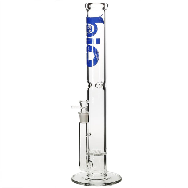 Bio Glass Glass Bong 18" BIO Honeycomb Water Pipe - Blue Logo